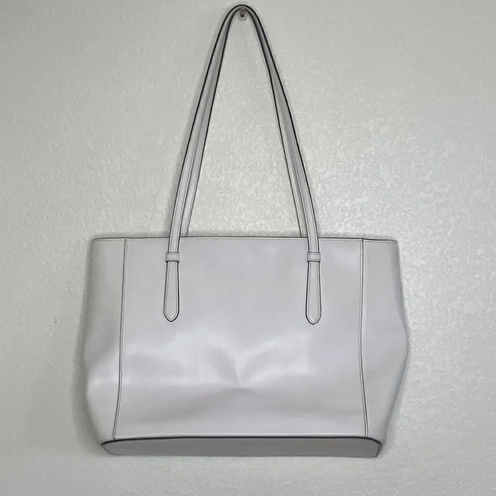 KATE SPADE White Leather Tote Bag Size 11” x 16” x 6” approximately